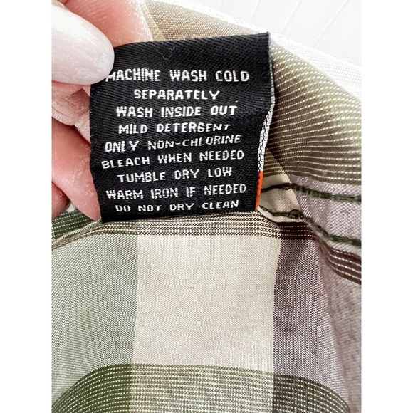 Akademiks Mens Short Sleeve Shirt Size 5XL Green Checked Button Pockets Collar - Picture 8 of 8